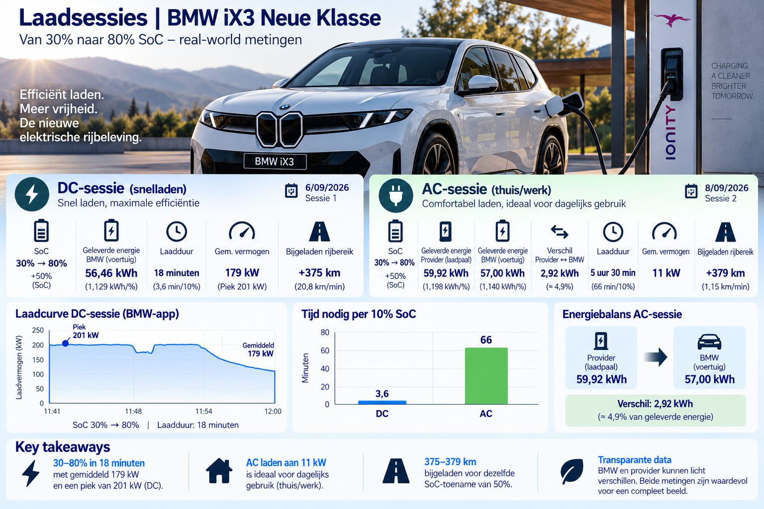 Testverslag DrivOlution BMW iX3 50 xDrive laadsessies